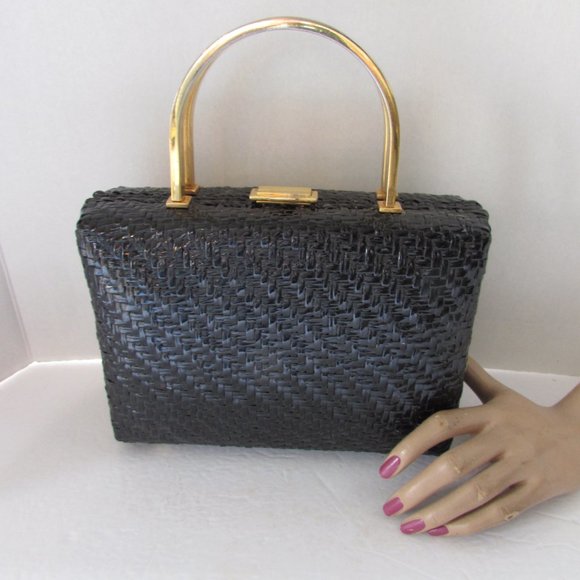 Rodo Italy Bags Handsome Black Wicker Rodo Handbag Made In Italy Poshmark